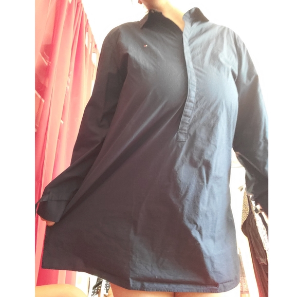 Navy Blue Tommy Hilfiger Tunic Blouse - Picture 2 of 4